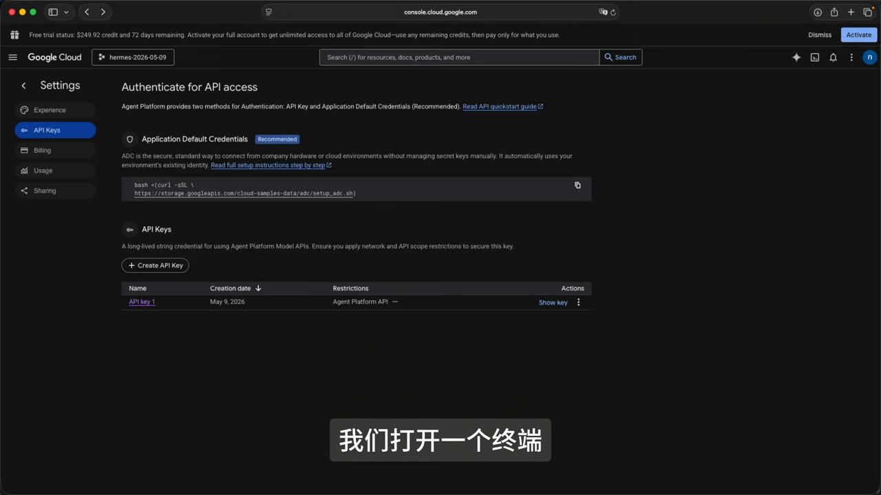 创建并复制 API Key 与项目 ID