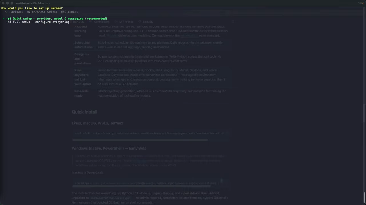 Quick Setup 配置模型