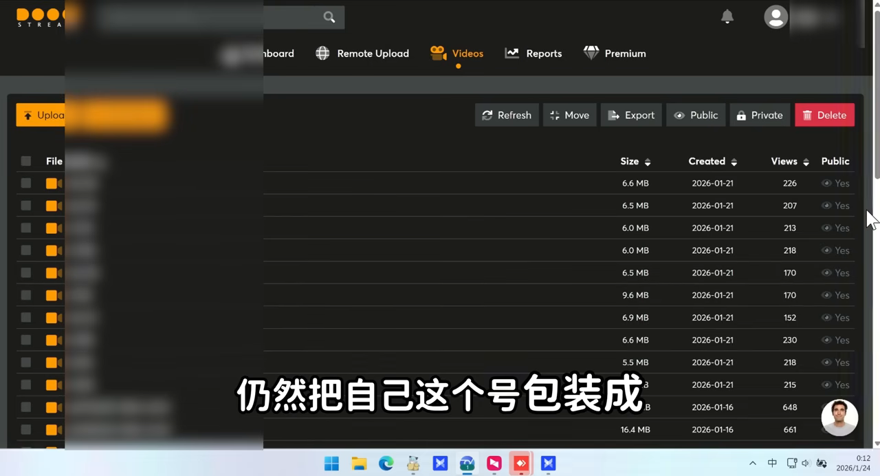 Videos 列表：每隔几天持续上传，模拟真实创作者