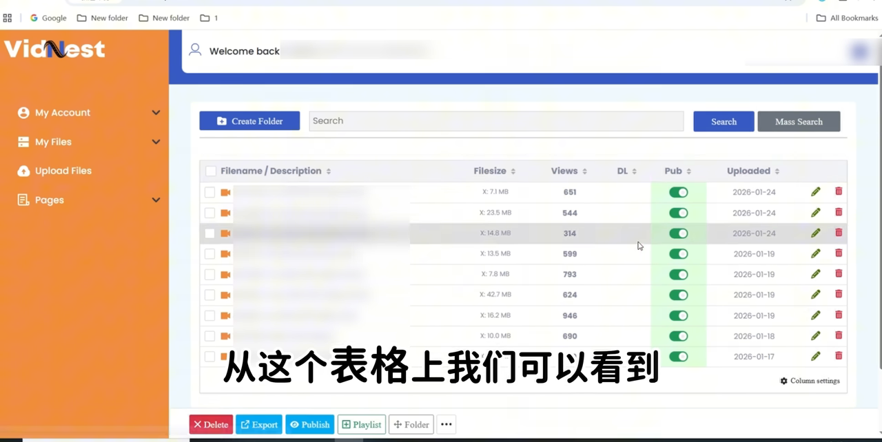 上传历史：多日不间断上传，模拟真实创作者
