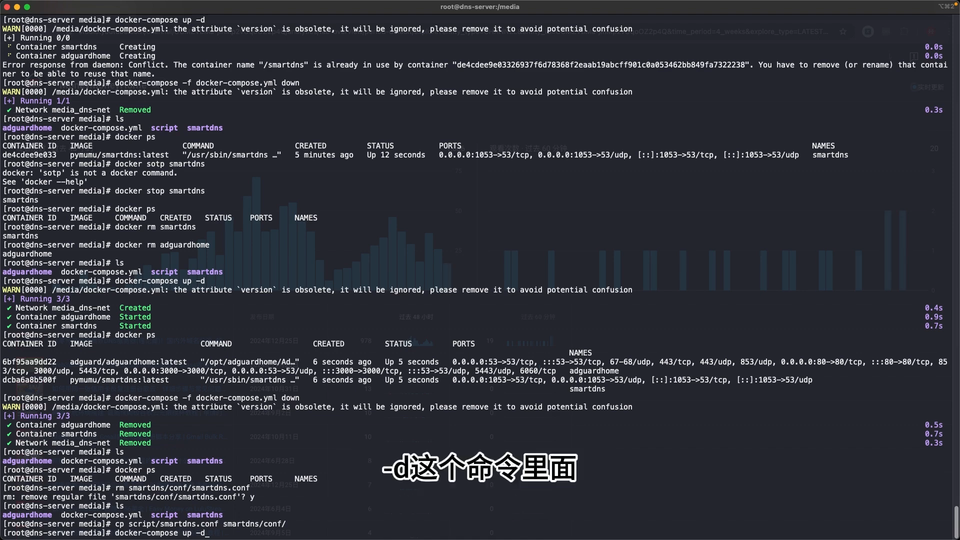 docker compose up 启动双容器
