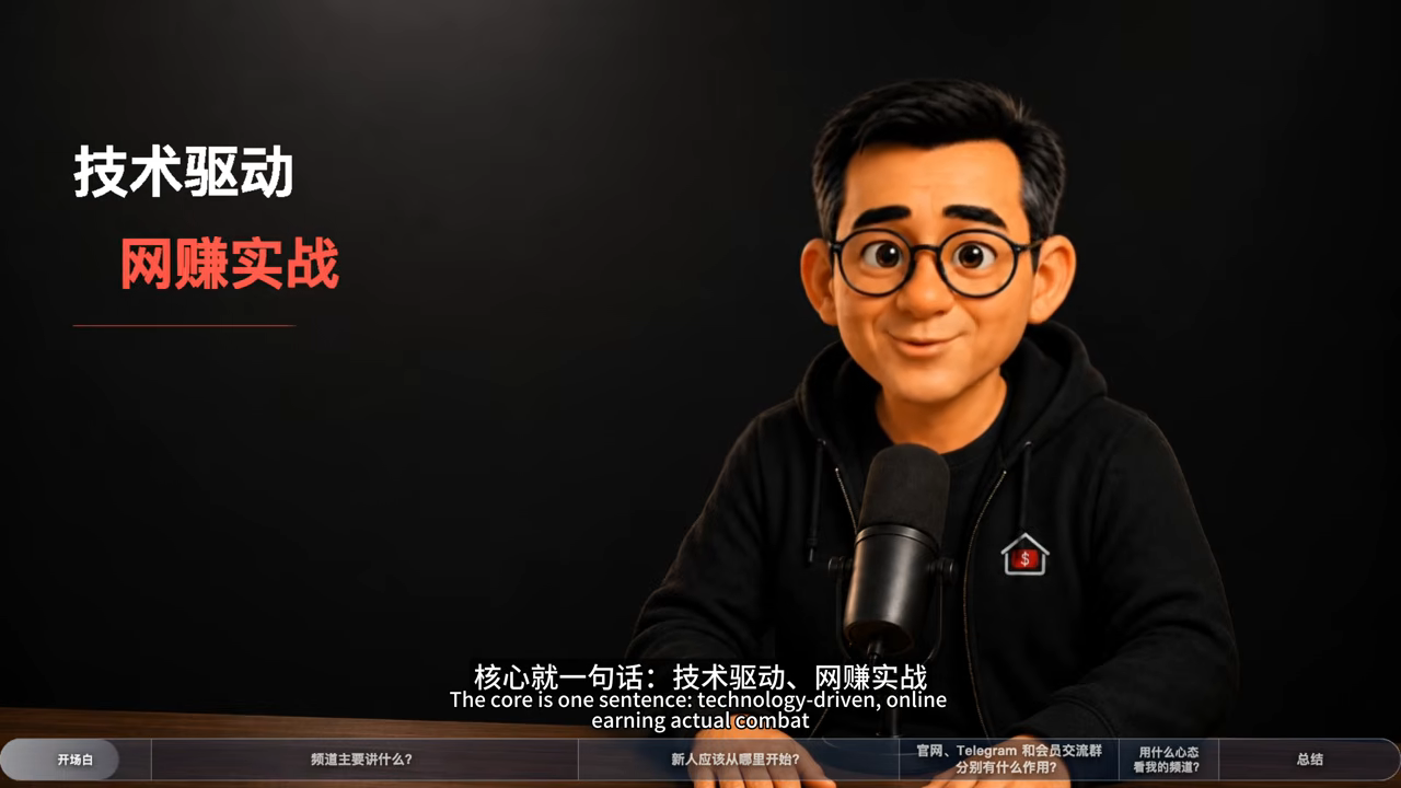 核心定位 — 技术驱动、网赚实战